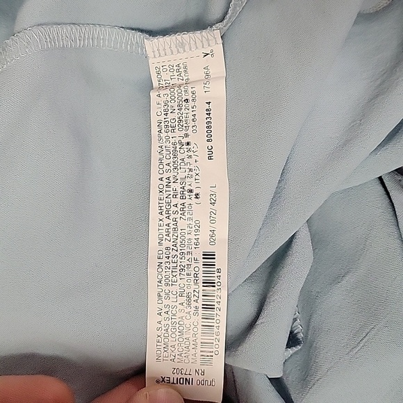 Zara Flowy Pastel Light Blue Midi Dress  Size Large NWT - Picture 12 of 13